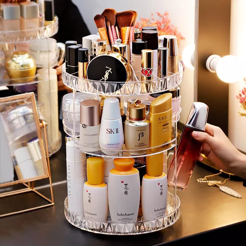 360 Degree Rotating Makeup Cosmetic Organizer